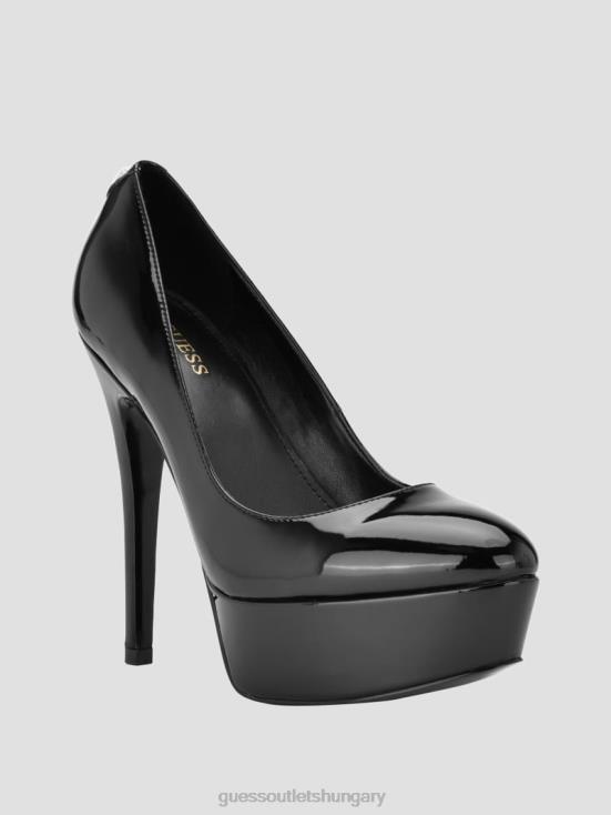GUESS Black 8ZX4F3429 Cador Leather Stiletto Heels