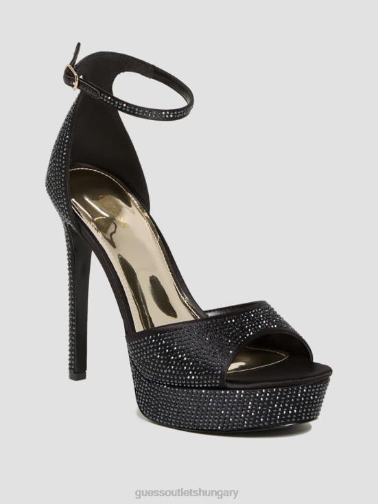 GUESS Black 8ZX4F3430 Cadly Bling Platform Heels