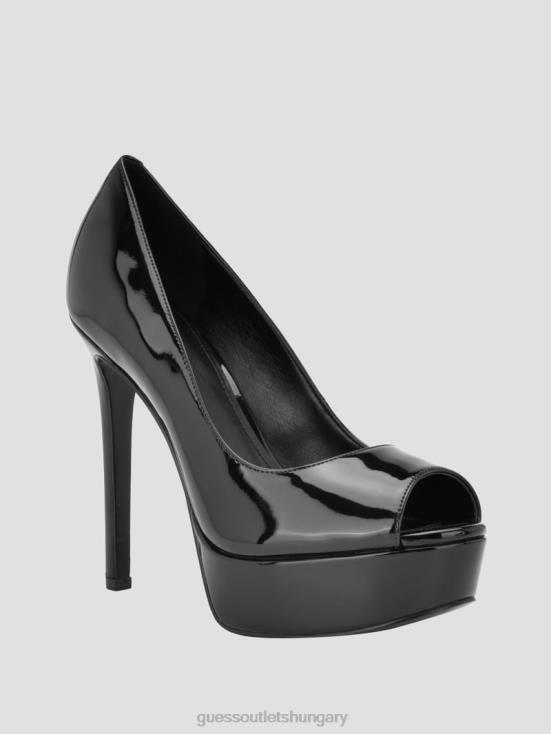 GUESS Black 8ZX4F3437 Cacei Peep-Toe Stiletto Heels