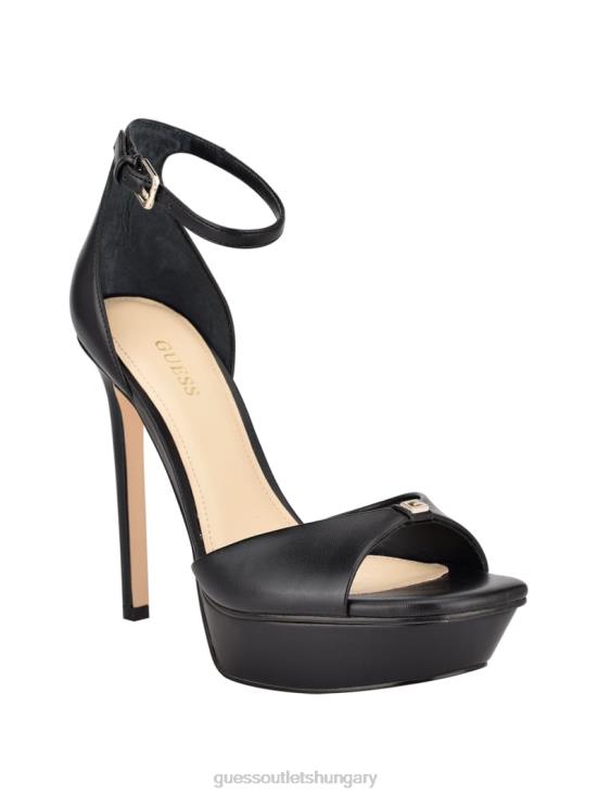 GUESS Black Patent 8ZX4F3444 Ellsyn Platform Stiletto Sandals
