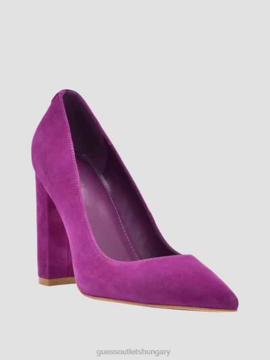 GUESS Dark Pink 8ZX4F3436 Abagail Leather Heels