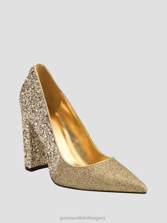 GUESS Gold 8ZX4F3435 Abagaily Glitter Heels
