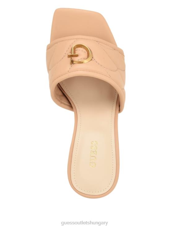 GUESS Light Natural 110 8ZX4F3393 Yana G Logo Heeled Mules