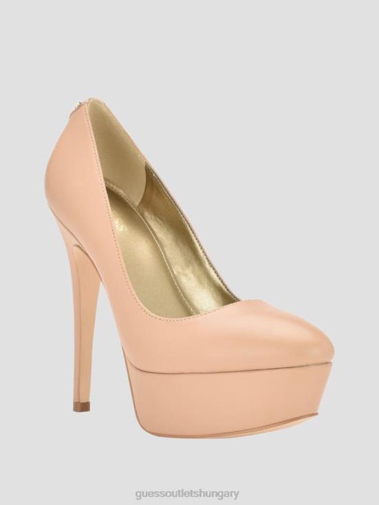 GUESS Light Natural 110 8ZX4F3413 Cador Leather Stiletto Heels