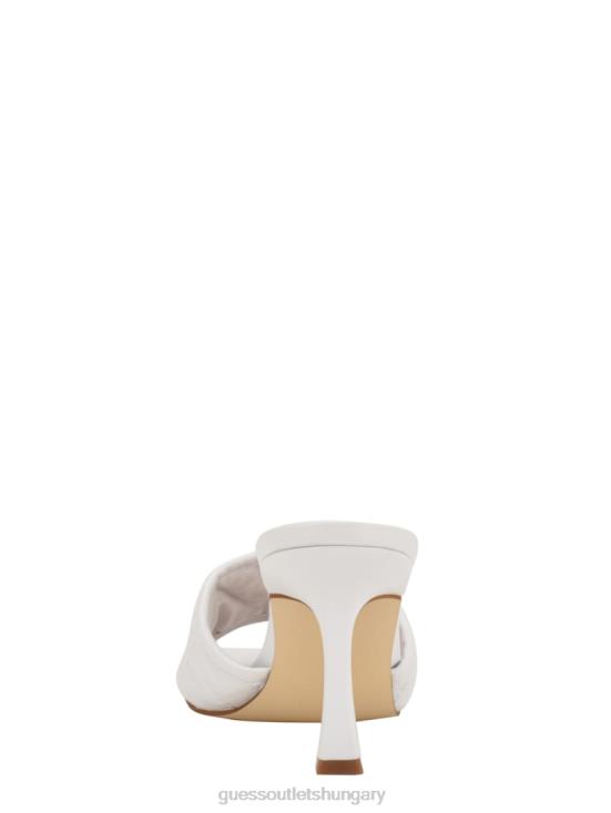 GUESS Wht Floral 8ZX4F3395 Yana G Logo Heeled Mules