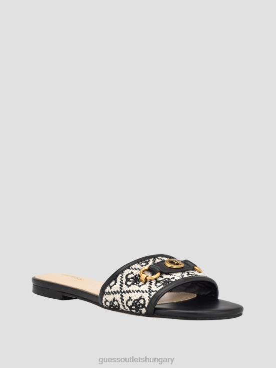 GUESS Black 8ZX4F3469 Hammi Logo Slide Sandals