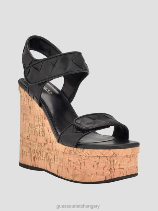 GUESS Black 8ZX4F3477 Cataline Wedge Sandals