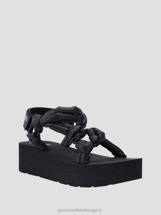 GUESS Black 8ZX4F3481 Albina Knotted Platform Sandals