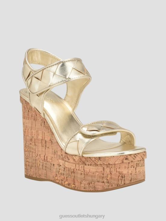 GUESS Gold 8ZX4F3456 Cataline Wedge Sandals