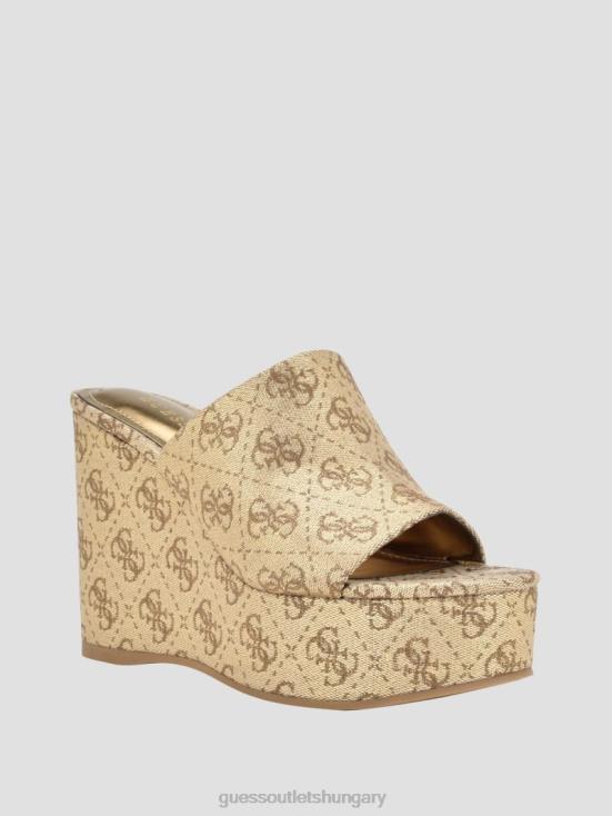 GUESS Gold 8ZX4F3465 Yenise Wedge Sandals