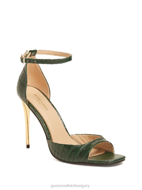 GUESS Green Croco 8ZX4F3420 Heeled Peep-Toe Sandal