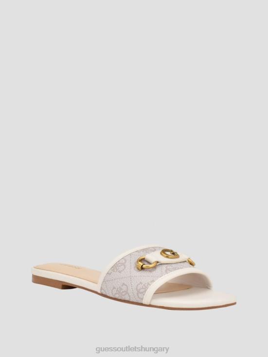 GUESS Ivory 150 8ZX4F3455 Hammi Logo Slide Sandals