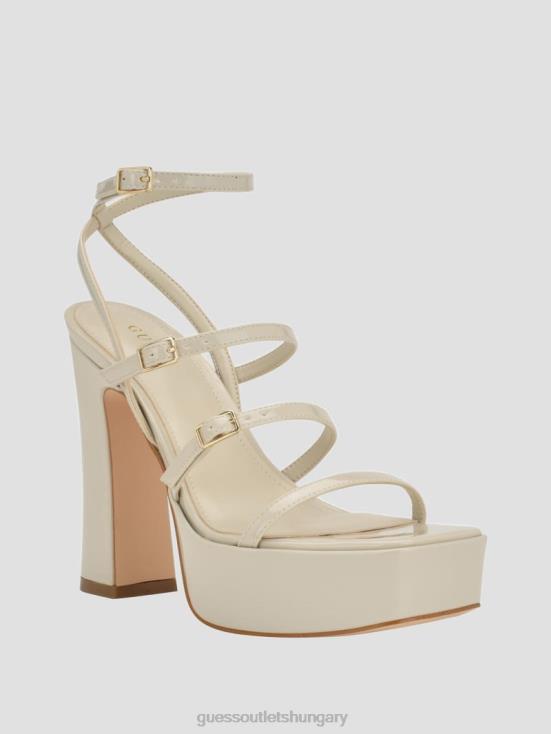 GUESS Light Grey 8ZX4F3438 Yenna Strappy Platform Heels