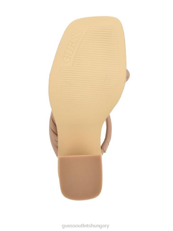 GUESS Light Natural 110 8ZX4F3441 Barper Strappy Wooden Heel Sandals