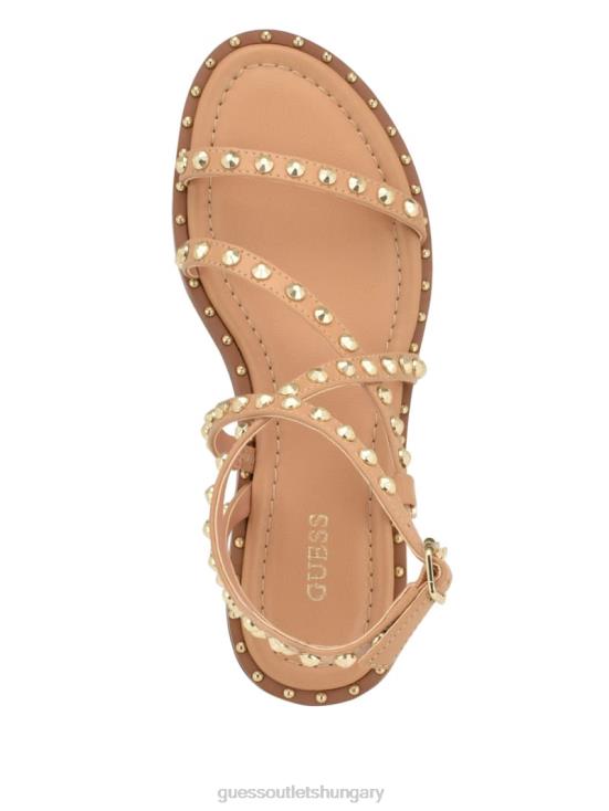 GUESS Light Natural 110 8ZX4F3453 Yamara Studded Strappy Gladiator Sandals
