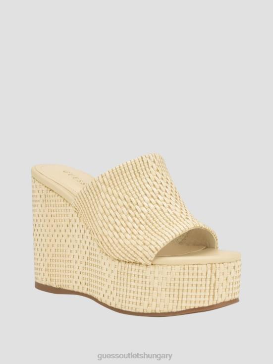 GUESS Light Natural 8ZX4F3463 Yenisa Woven Wedged Sandals