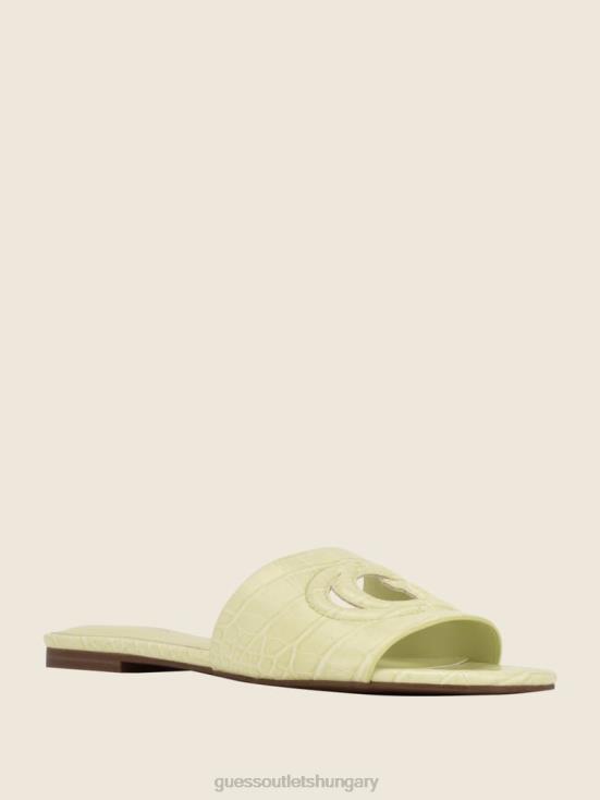GUESS Lt Green 8ZX4F3495 Tashia Logo Slide Sandals