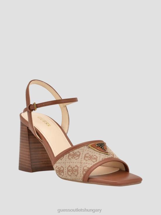 GUESS Medium Brown 8ZX4F3416 Glaven Open-Toe Block Heels