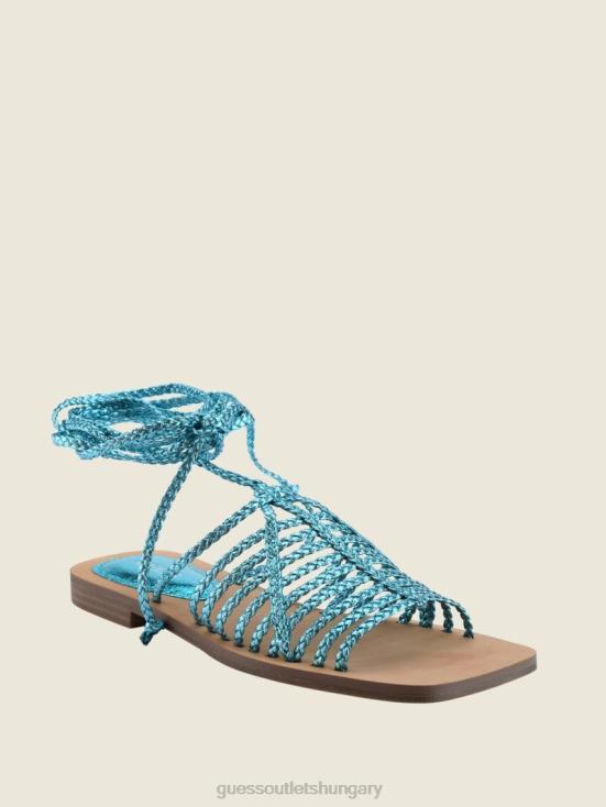 GUESS Medium Green 310 8ZX4F3498 Rayana Strappy Lace-Up Sandals