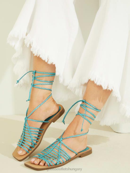 GUESS Medium Green 310 8ZX4F3498 Rayana Strappy Lace-Up Sandals