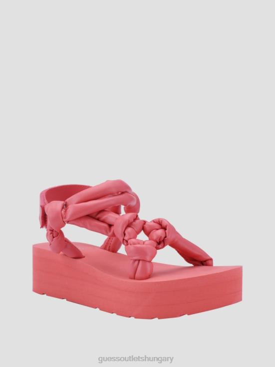 GUESS Medium Pink 8ZX4F3483 Albina Knotted Platform Sandals