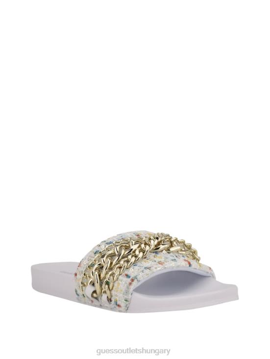 GUESS Panna 8ZX4F3504 Salema Chain Tweed Pool Slides