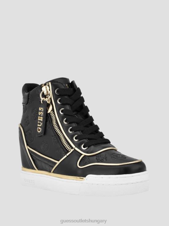 GUESS Black 8ZX4F3379 Fiora Logo Wedge Sneakers