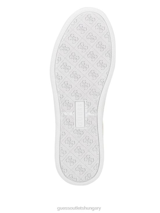 GUESS Dark Natural 8ZX4F3358 Renzy Debossed Logo Low-Top Sneakers