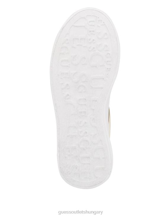 GUESS Light Natural 8ZX4F3328 Clevas Logo Embossed Low-Top Sneakers