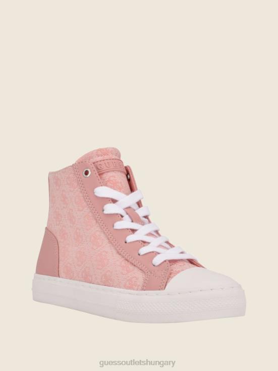 GUESS Light Pink 680 8ZX4F3378 Power Logo High-Top Sneakers