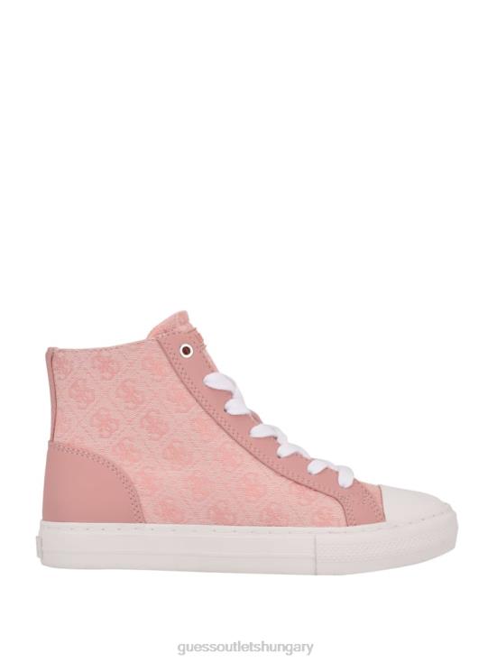 GUESS Light Pink 680 8ZX4F3378 Power Logo High-Top Sneakers