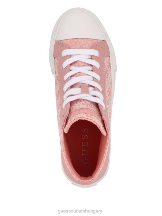 GUESS Light Pink 680 8ZX4F3378 Power Logo High-Top Sneakers