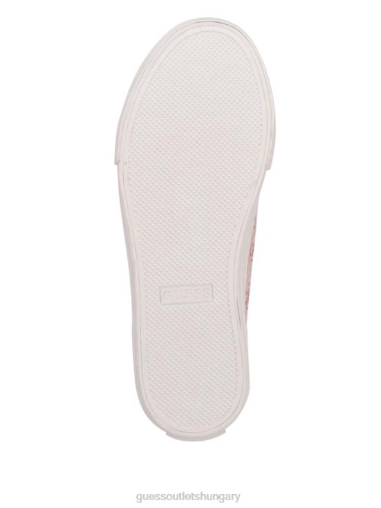 GUESS Light Pink 680 8ZX4F3378 Power Logo High-Top Sneakers