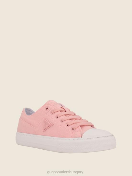 GUESS Light Pink 8ZX4F3366 Pranze Low-Top Canvas Sneakers