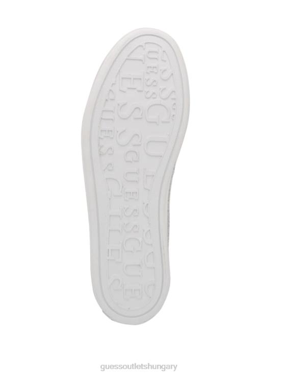 GUESS Silver 040 8ZX4F3343 Gelsen Rhinestone Logo Low-Top Sneakers