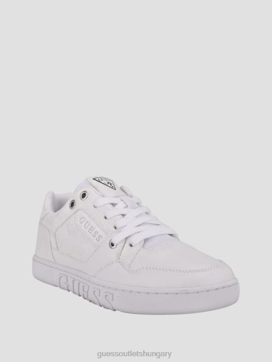 GUESS White 8ZX4F3371 Julien Embossed Low-Top Sneakers