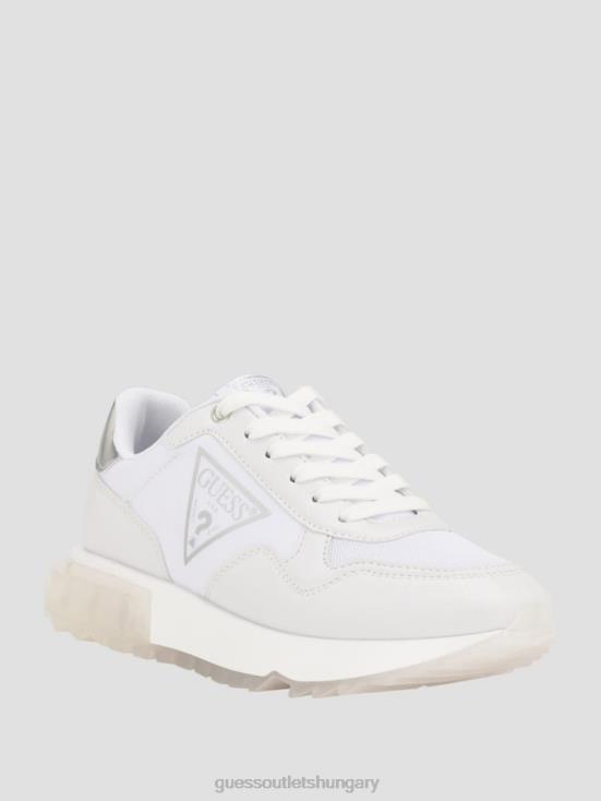 GUESS White Graffiti 8ZX4F3329 Melany Side Logo Sneakers