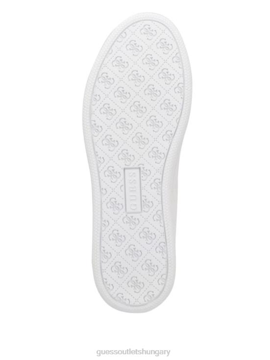 GUESS White Graffiti 8ZX4F3352 Renzy Debossed Logo Low-Top Sneakers