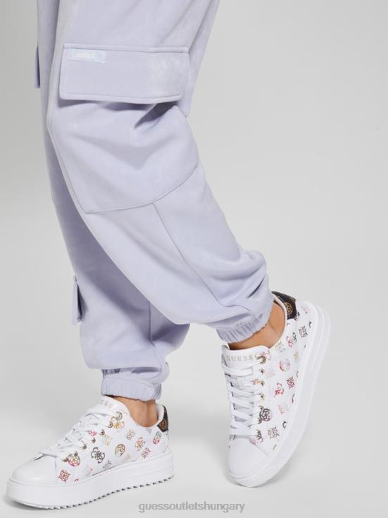 GUESS Wht Floral 8ZX4F3327 Denesa Peony Low-Top Sneakers