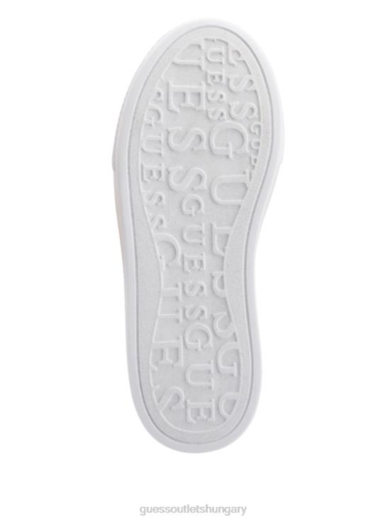 GUESS Wht Floral 8ZX4F3360 Hilan Quilted Low-Top Sneakers