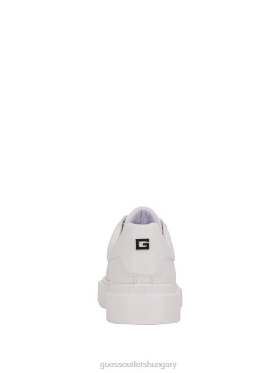 GUESS Wht Floral 8ZX4F3375 Ivee Perforated G Low Top Sneakers