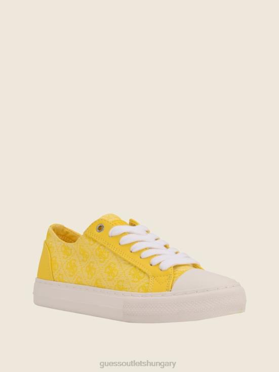 GUESS Yellow 8ZX4F3363 Passit Logo Low-Top Sneakers