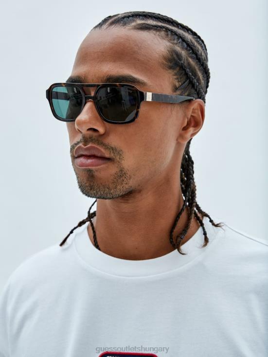 GUESS 53N Tort 8ZX4F3738 Originals Aviator Sunglasses