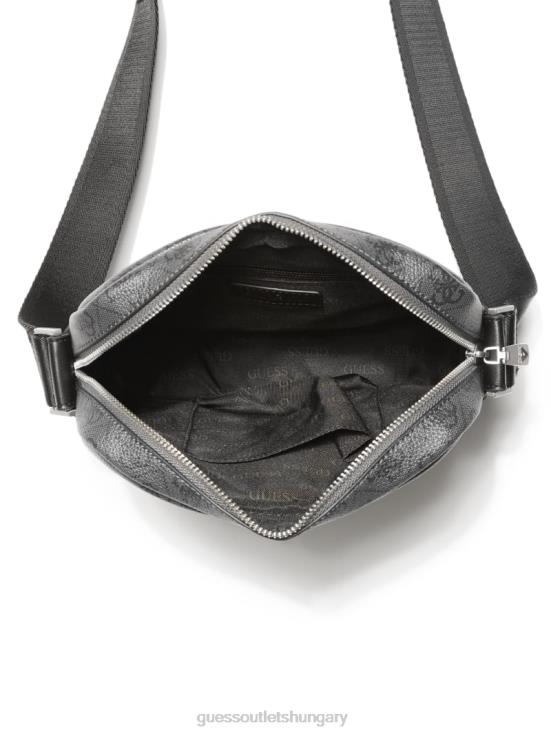 GUESS Black Floral Print 8ZX4F3236 Vezzola Smart Top Zip Square Crossbody