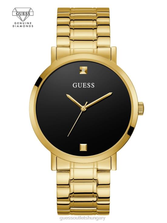 GUESS Gold-Tone and Black 8ZX4F3550 Diamond Analog Watch