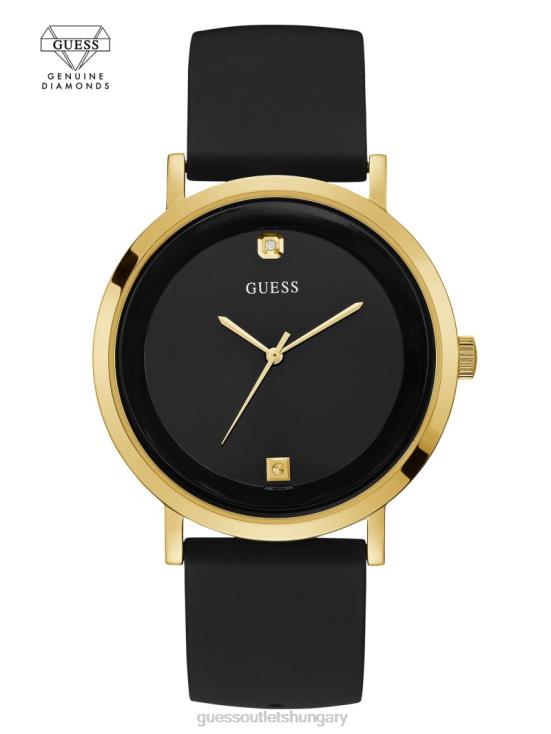 GUESS Gold-Tone and Black 8ZX4F3604 Analog Watch