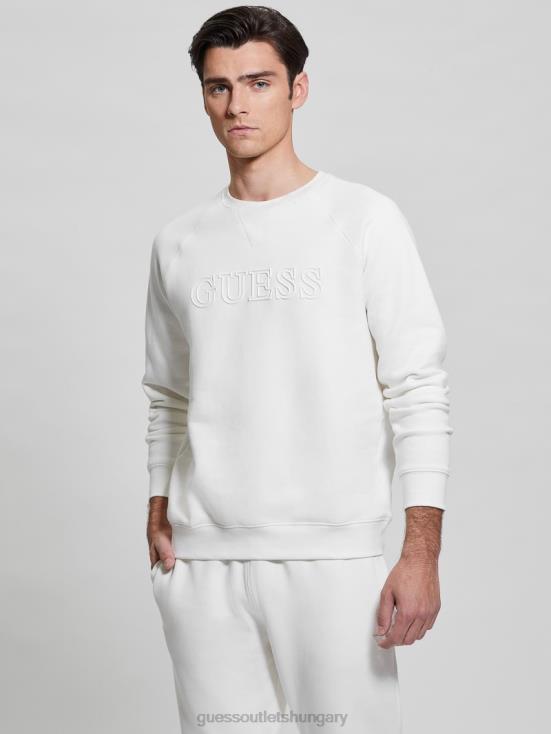 GUESS Blanc/Scuffy 8ZX4F4169 Eco Aldwin Logo Sweatshirt