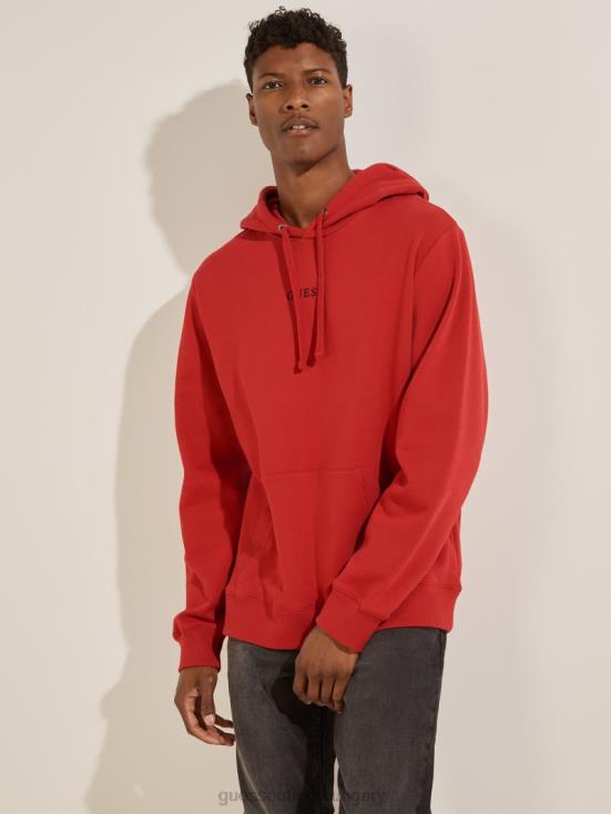 GUESS Chili Red 8ZX4F4052 Eco Roy Logo Hoodie
