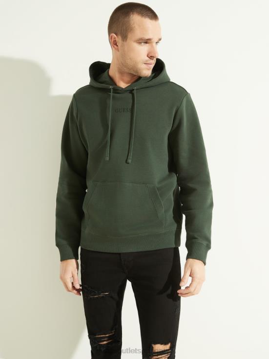 GUESS Jungle Greens 8ZX4F4077 Eco Roy Embroidered Logo Hoodie