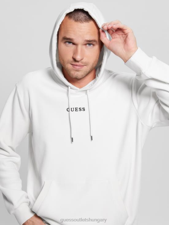 GUESS Salt White 8ZX4F4176 Bonded Velvet Hoodie